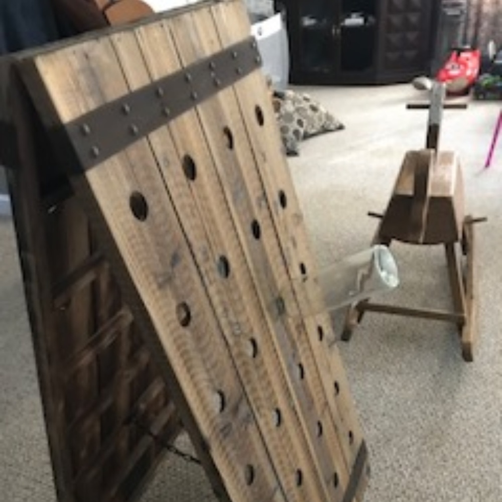 unique free standing wooden wine rack